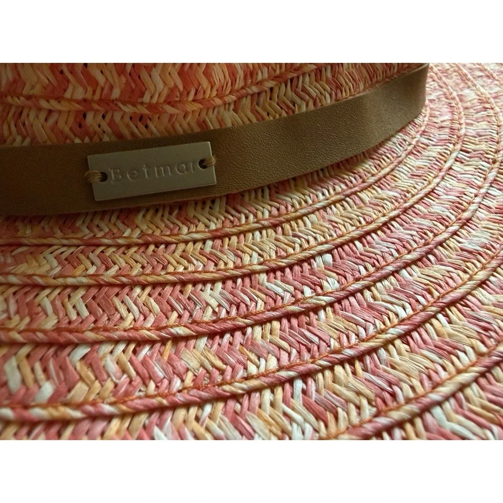 Betmar New York Women's Wide Brim Floppy Sun‎ Hat Pink Orange Beach Hat